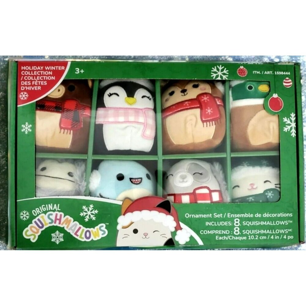 New Christmas Squishmallow 8 Plush Toys Ornaments 4” Holiday Stuffed Animals '22